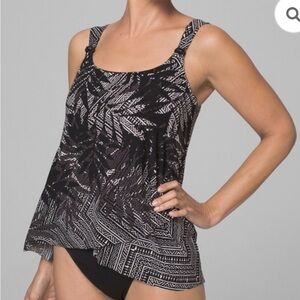 MIRACLESUIT "Tulum Treasures Dazzle" Tankini Top | Black & White | Size 10 | EUC